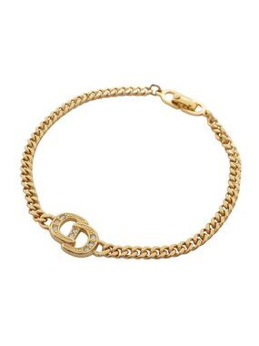 Dior Bracelet CD Logo Gold Plated Rhinestone